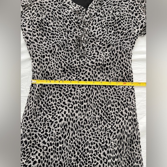 Vintage 100% Silk ICE Dress Black/White Animal Print SIZE 10 Beaded Y2K - Picture 16 of 16